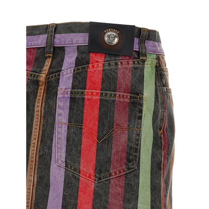 Versace Multicolor Cotton Long Skirt