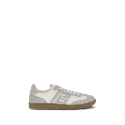 Balmain White Calf Leather Bos Taurus Athletic Sneakers