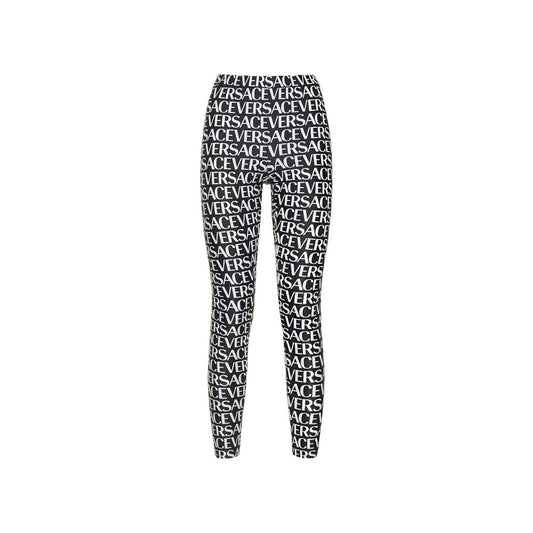 Versace Black Elastane Leggings