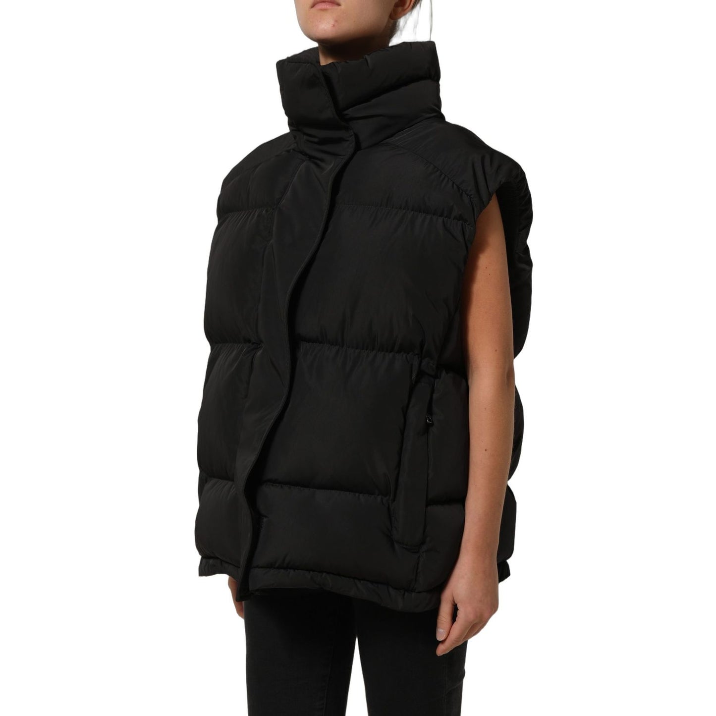 Dolce & Gabbana Black Polyester Sleeveless Padded Men Puffer Jacket