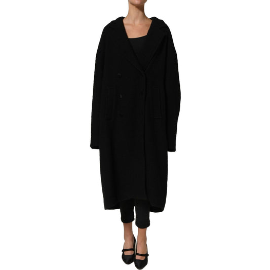 Dolce & Gabbana Black Double Breasted Men Trench Coat Jacket