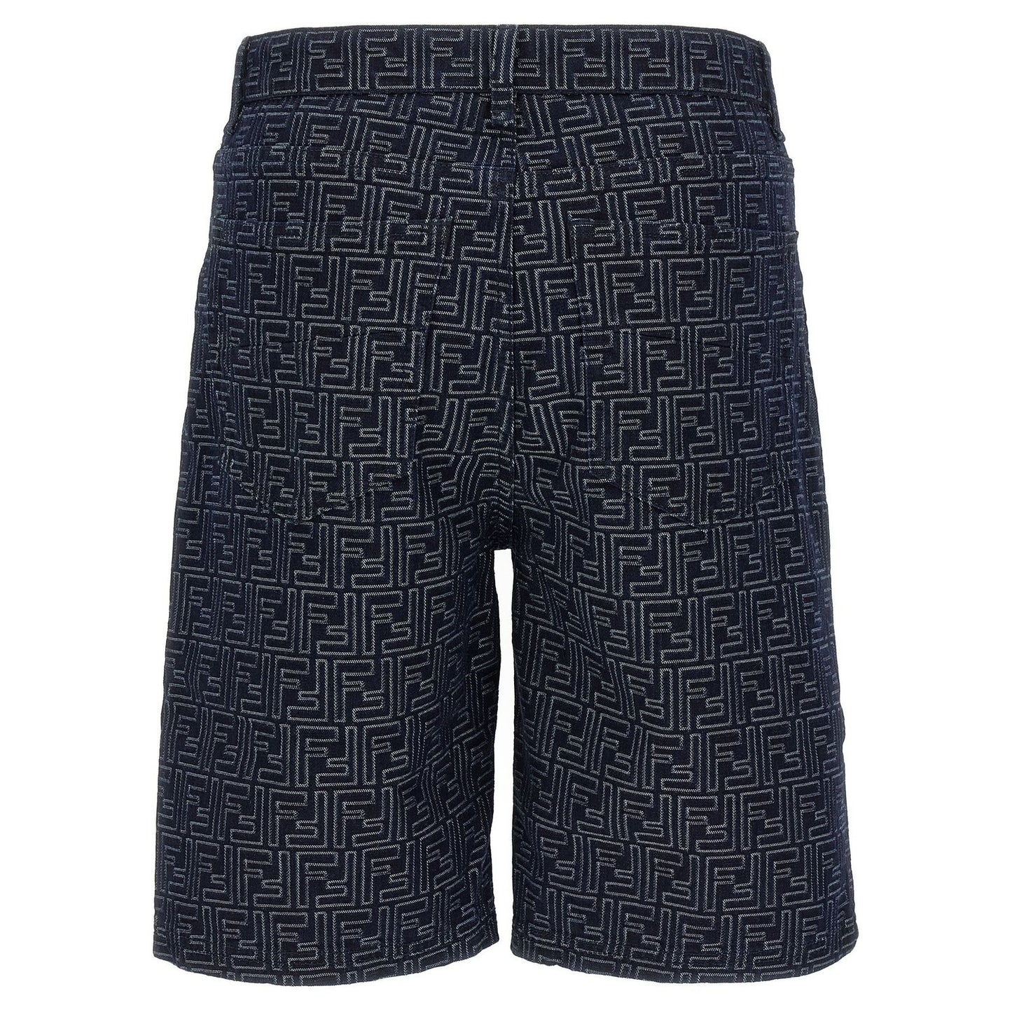 Fendi Blue Cotton Bermuda Shorts