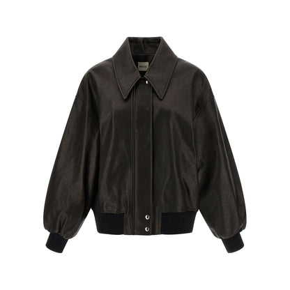 Khaite Black Lamb Leather Leather Jacket