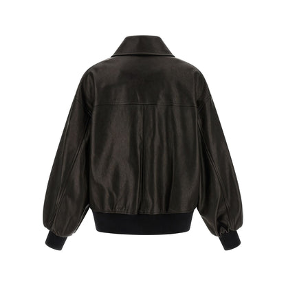 Khaite Black Lamb Leather Leather Jacket