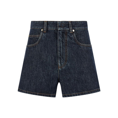 Fendi Blue Cotton Bermuda Shorts