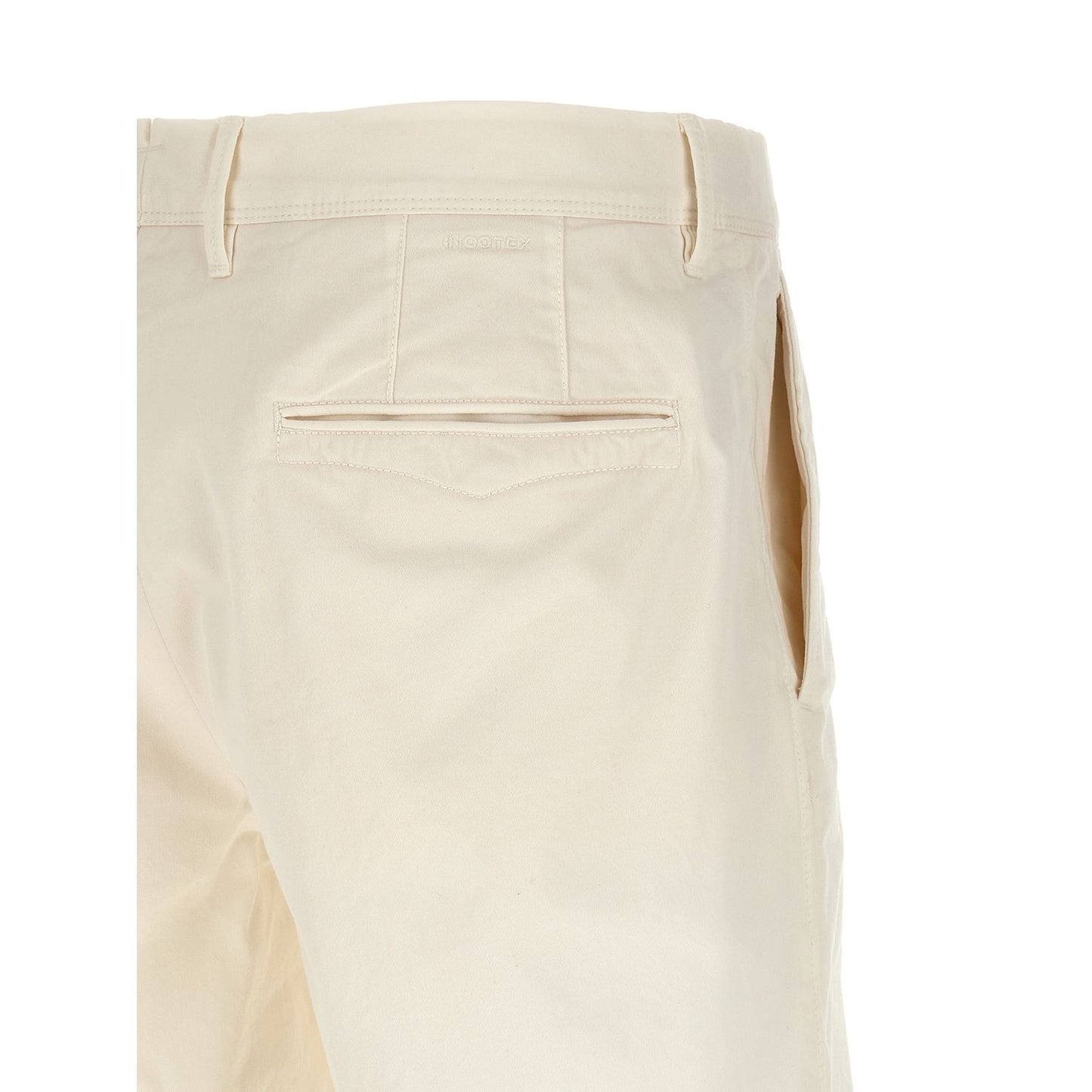 Incotex White Cotton Bermuda Shorts