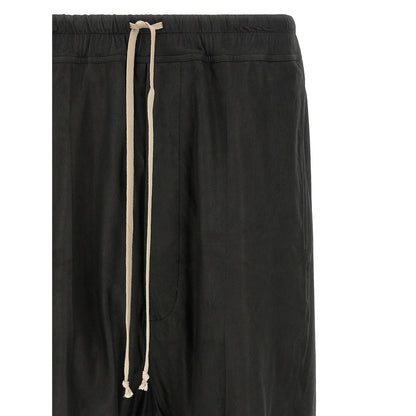 Rick Owens Black Lamb Leather Bermuda Shorts