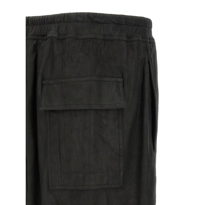 Rick Owens Black Lamb Leather Bermuda Shorts