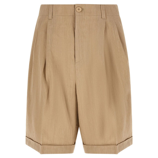 Jacquemus Beige Linen Bermuda Shorts