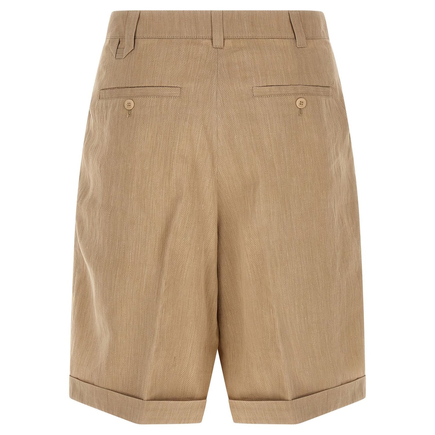 Jacquemus Beige Linen Bermuda Shorts