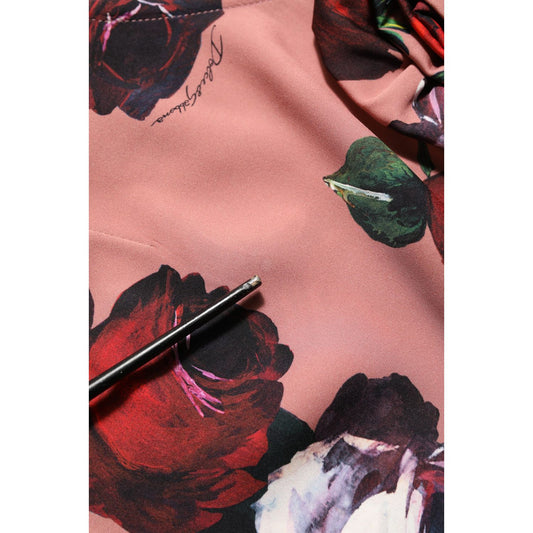 Dolce & Gabbana Dusty Pink Silk Floral OneShoulder Maxi Dress
