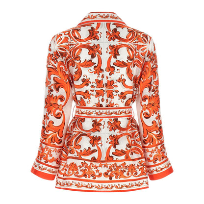 Dolce & Gabbana Orange Silk Blouse