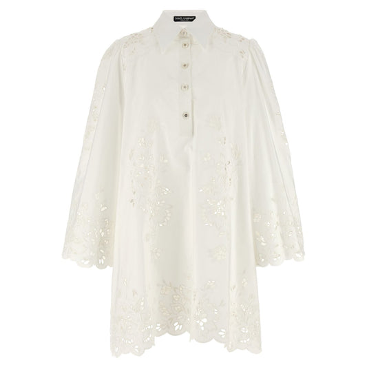 Dolce & Gabbana White Cotton Short Dress