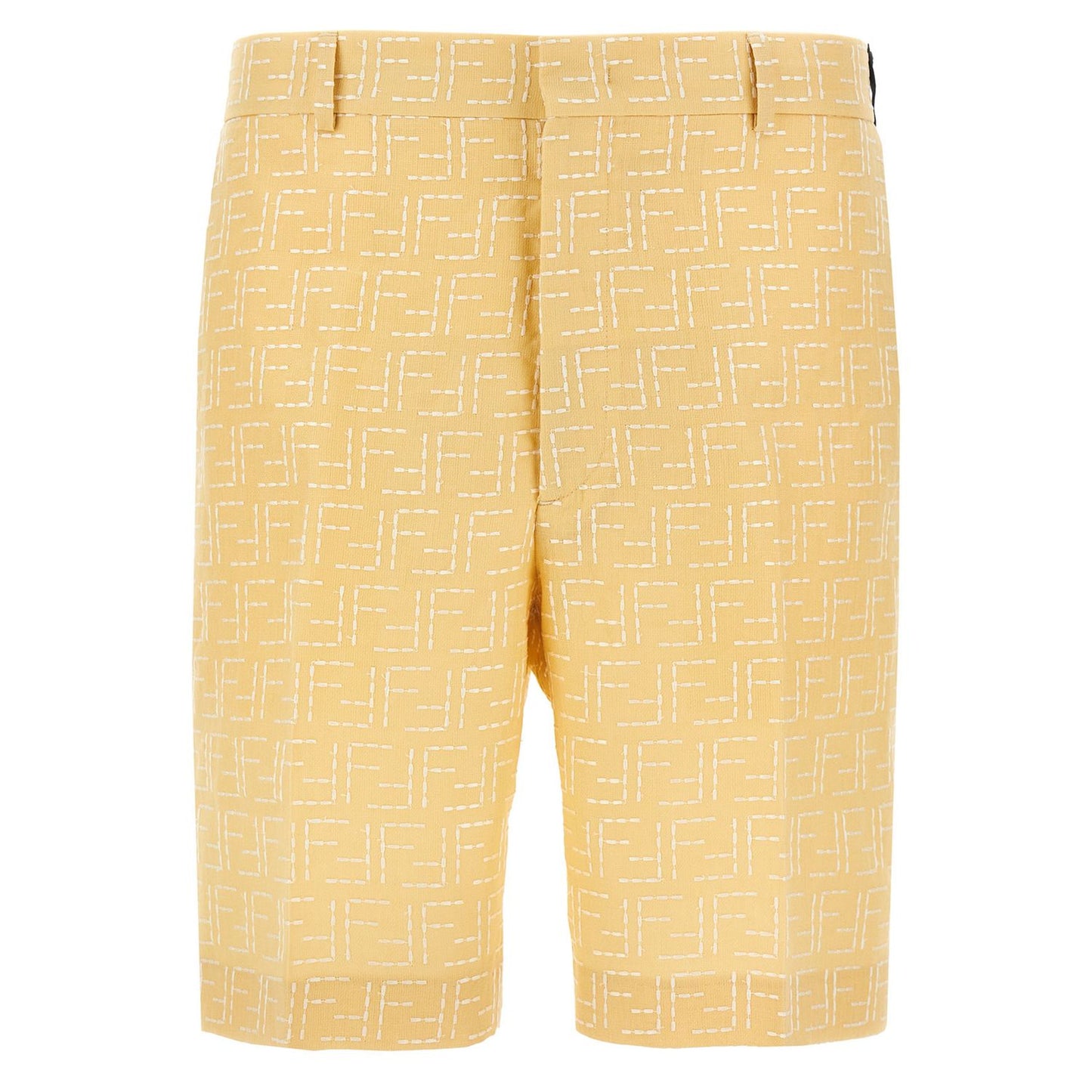 Fendi Bicolor Linen Bermuda Shorts