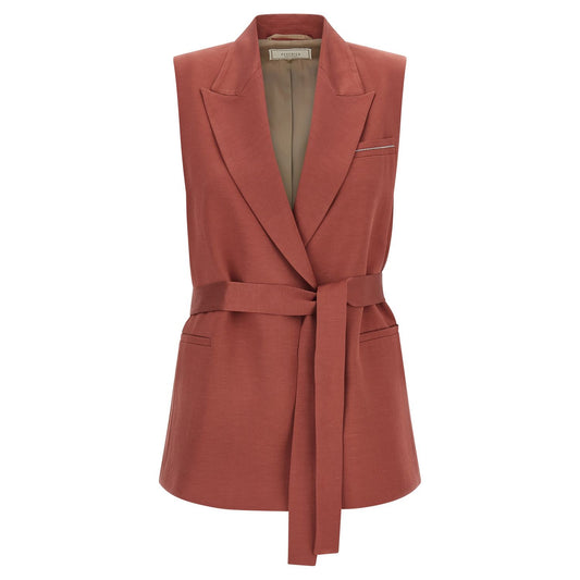 Peserico Multicolor Viscose Sleeveless Jacket