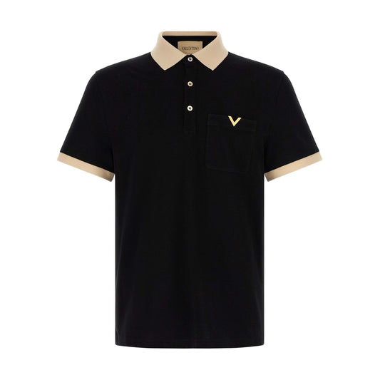 Valentino Garavani Bicolor Cotton Polo Shirt