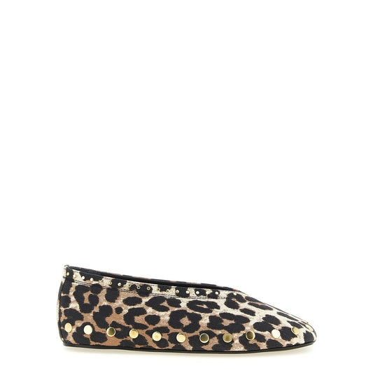 Ganni Multicolor Cotton Ballet Flats