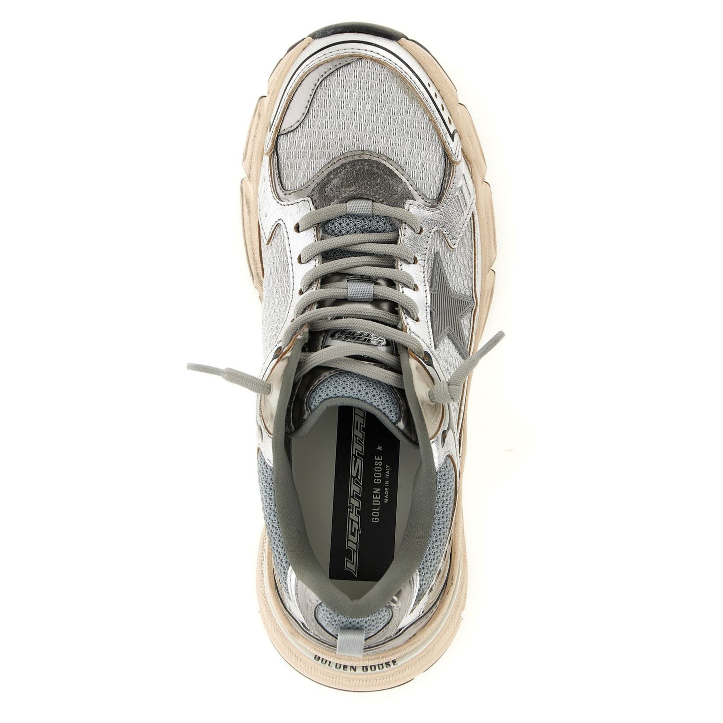Golden Goose Silver Leather Chunky Sneakers