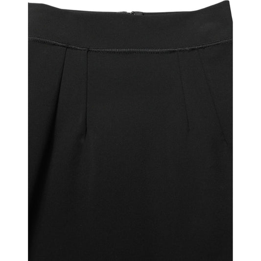 Dolce & Gabbana Black Nylon High Waist Fit Sheath Mini Skirt