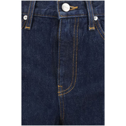 Khaite Blue Cotton Flared Jeans