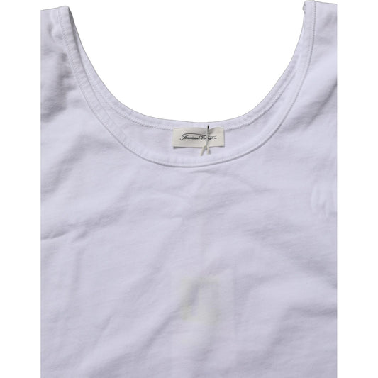 American Vintage White Cotton Round Neck Sleeveless Tank Top
