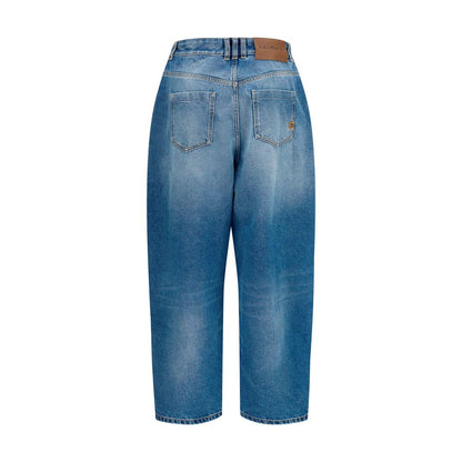 Balmain Blue Cotton Relaxed Fit Jeans