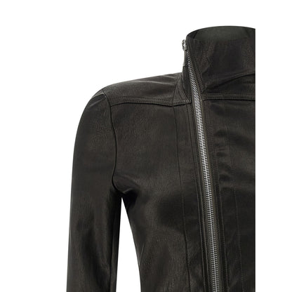 Rick Owens Black Lamb Leather Leather Jacket