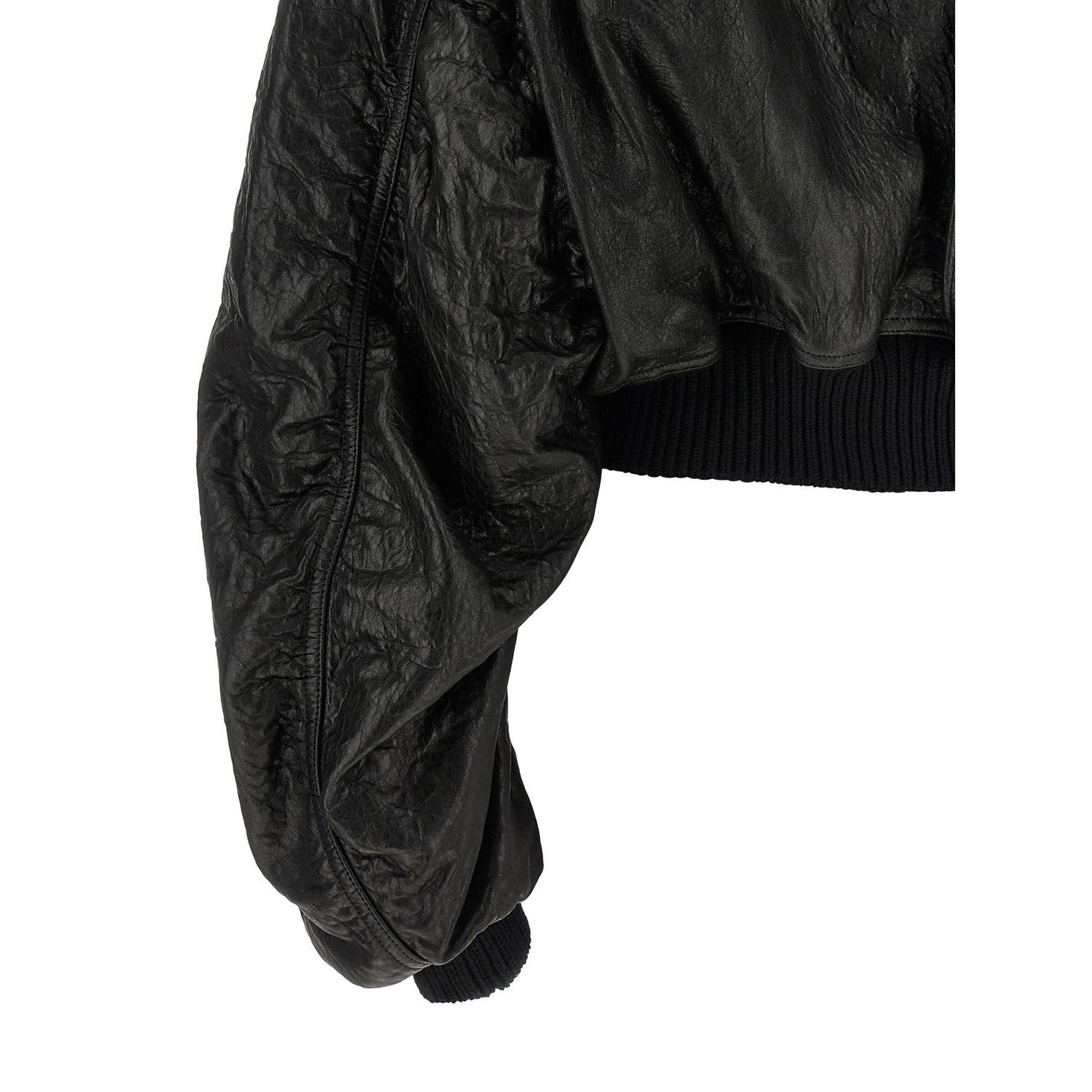 Rick Owens Black Lamb Leather Leather Jacket