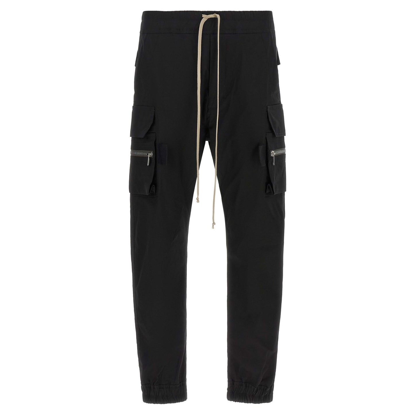 Rick Owens Black Cotton Cargo Pants
