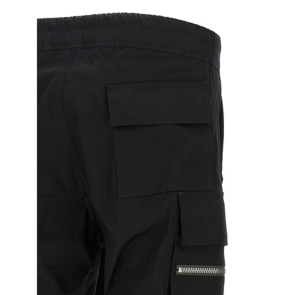 Rick Owens Black Cotton Cargo Pants