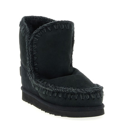 Mou Black Lambskin Ankle Boots