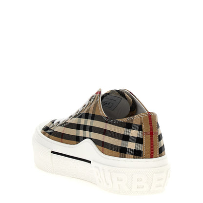 Burberry Beige Cotton Low Top Sneakers