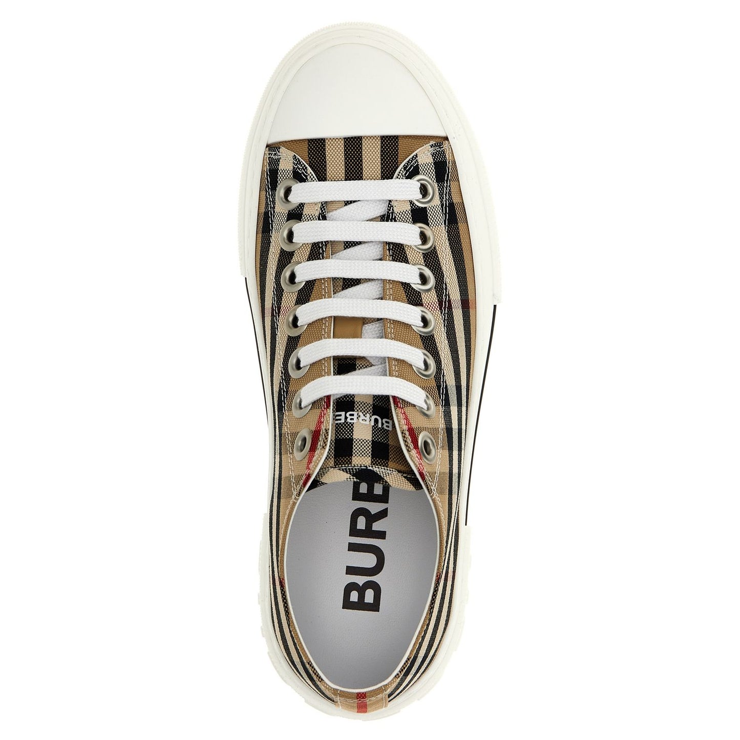 Burberry Beige Cotton Low Top Sneakers