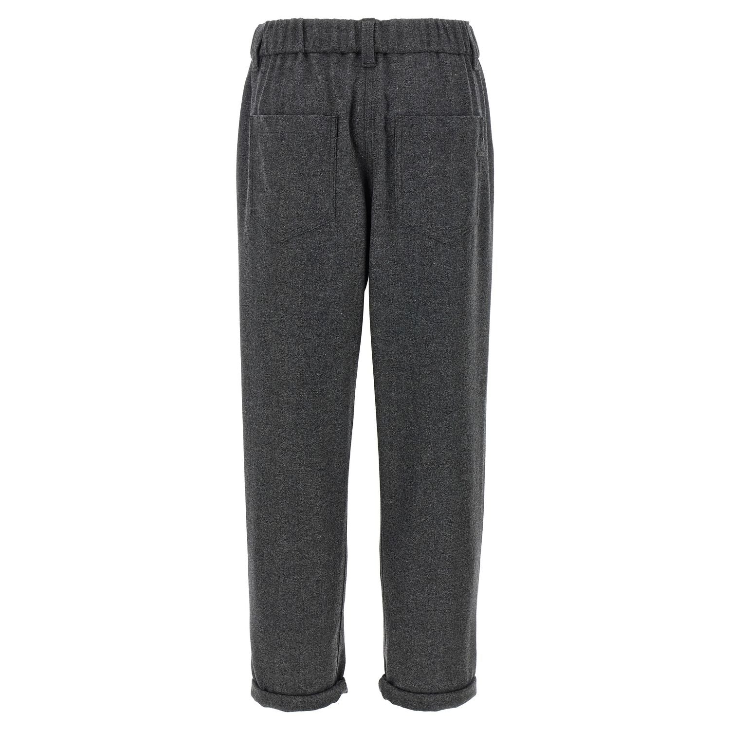 Brunello Cucinelli Gray Virgin Wool Casual Pants