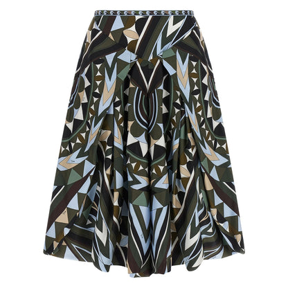 Emilio Pucci Multicolor Silk Midi Skirt