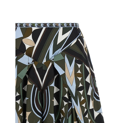 Emilio Pucci Multicolor Silk Midi Skirt
