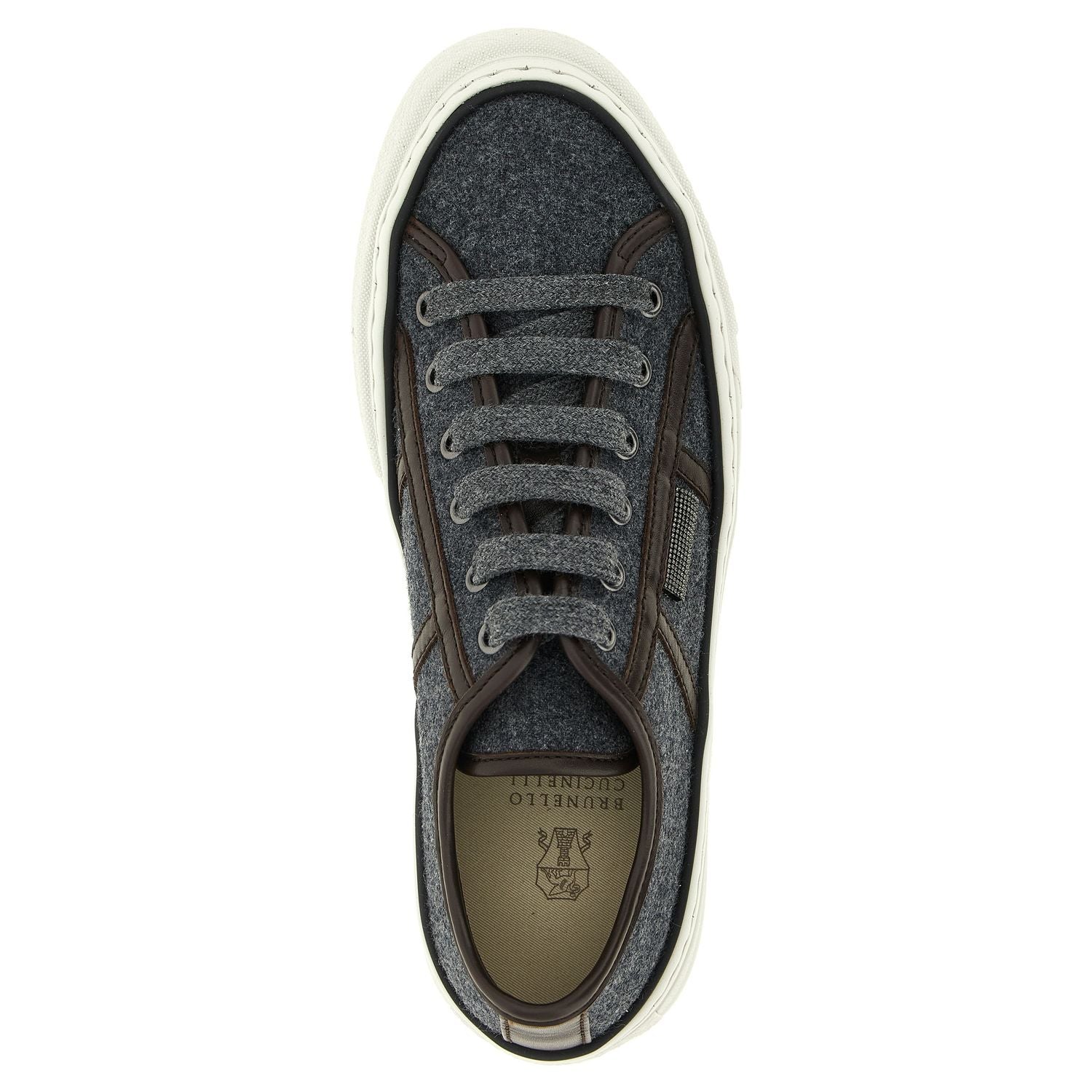 Brunello Cucinelli Gray Virgin Wool Low Top Sneakers
