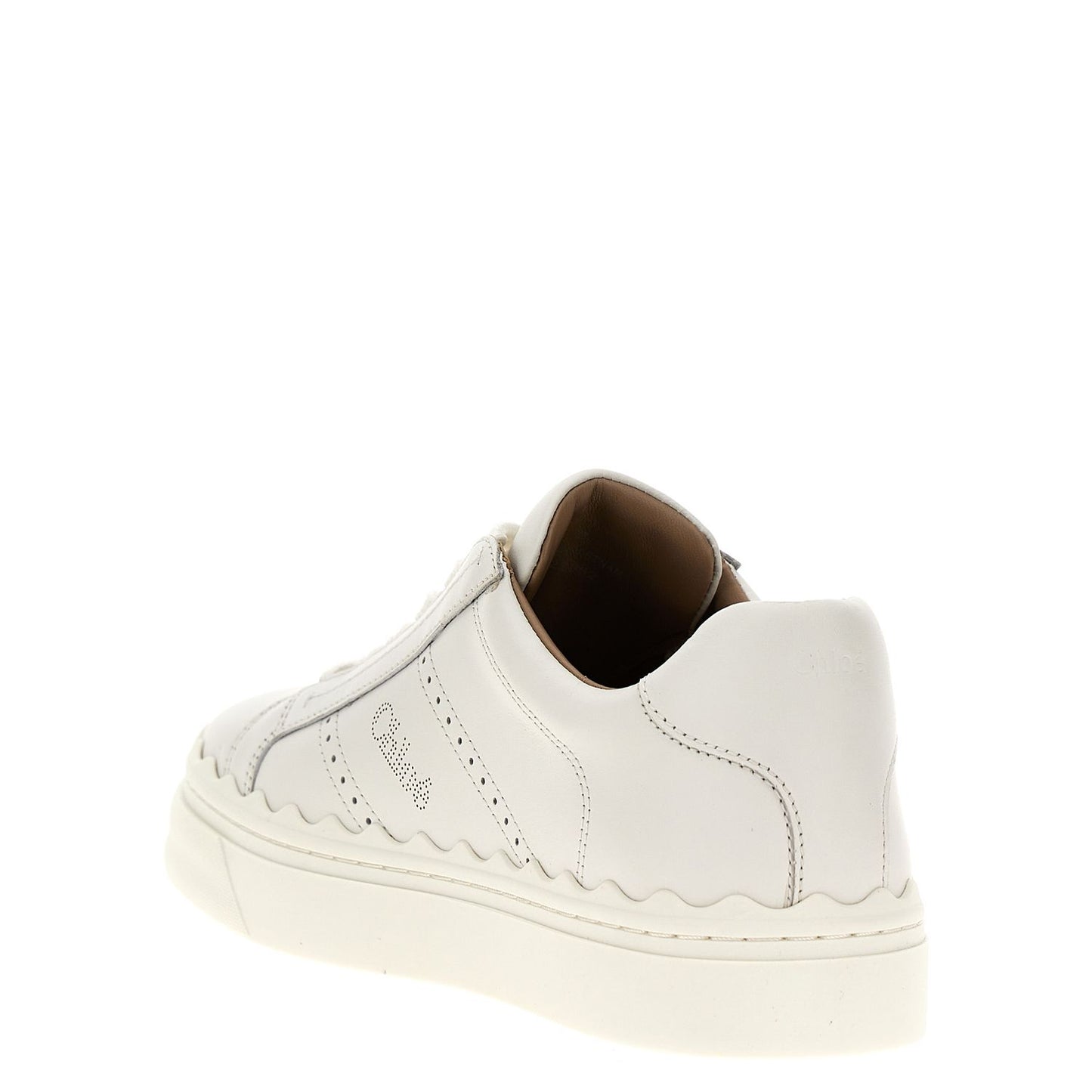Chloé White Leather Low Top Sneakers