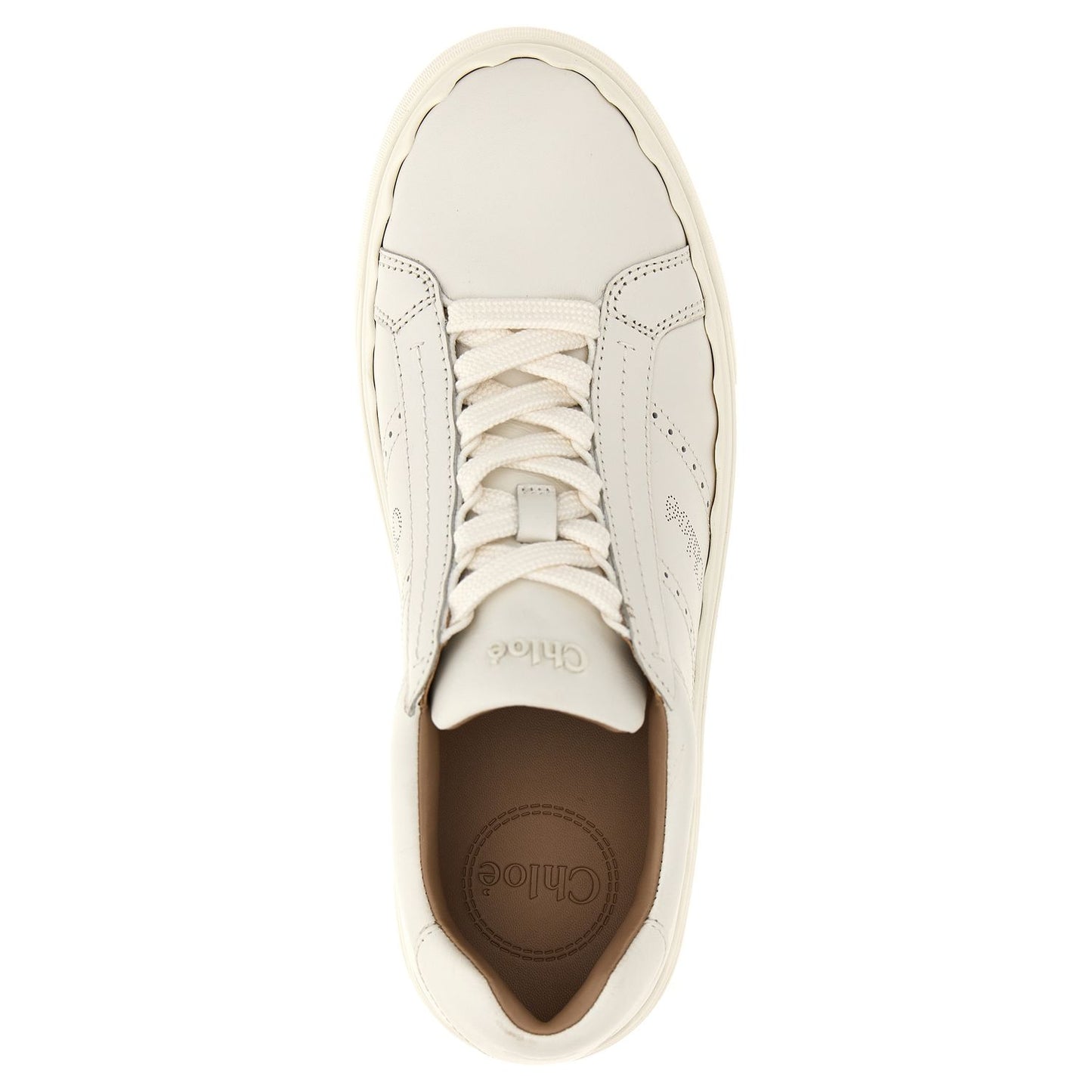 Chloé White Leather Low Top Sneakers