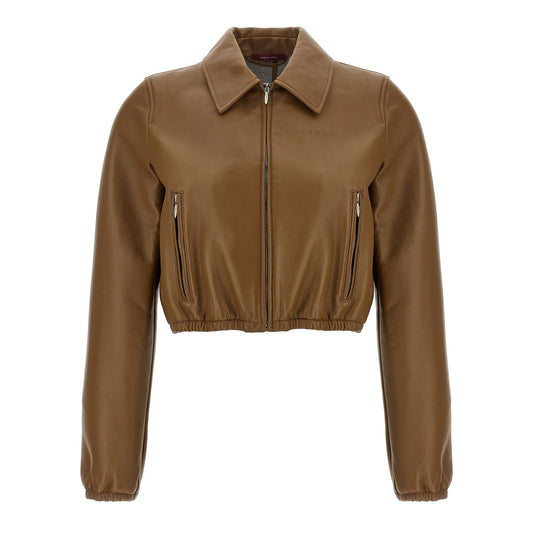 Gucci Beige Lamb Leather Leather Jacket