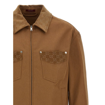 Gucci Brown Cotton Full-Length Jacket