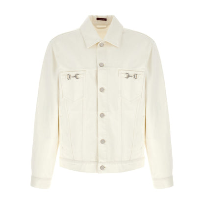 Gucci White Cotton Denim Jacket