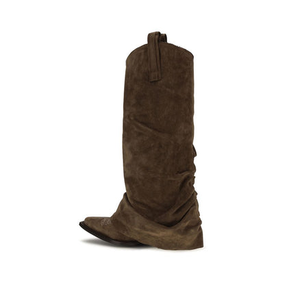 R13 Brown Calf Leather Bos Taurus Boots