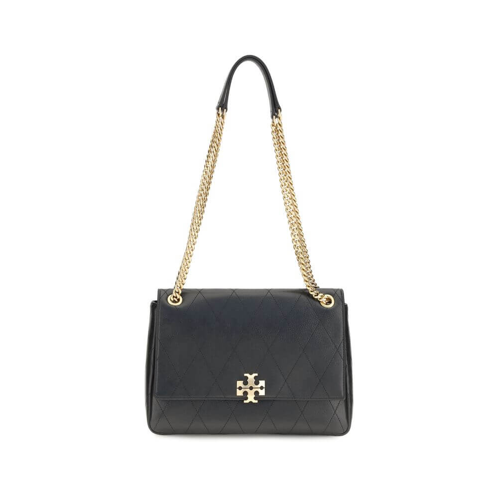 Tory Burch Black Calf Leather Bos Taurus Shoulder Bag