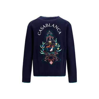 Casablanca Blue Wool Oves Aries Cardigan