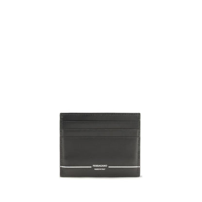 Ferragamo Black Calf Leather Bos Taurus Wallet