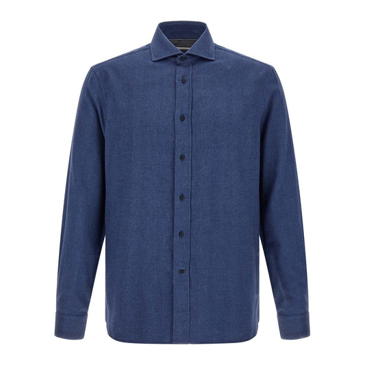 Brunello Cucinelli Blue Cotton Blouse