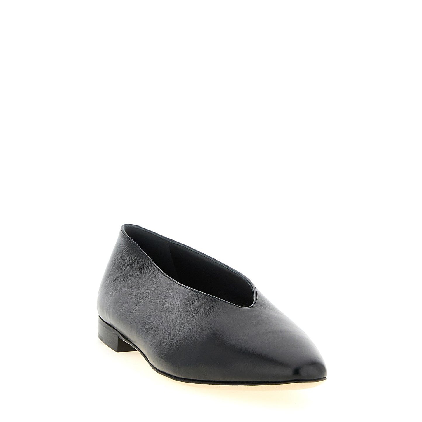 Jimmy Choo Black Leather Ballet Flats