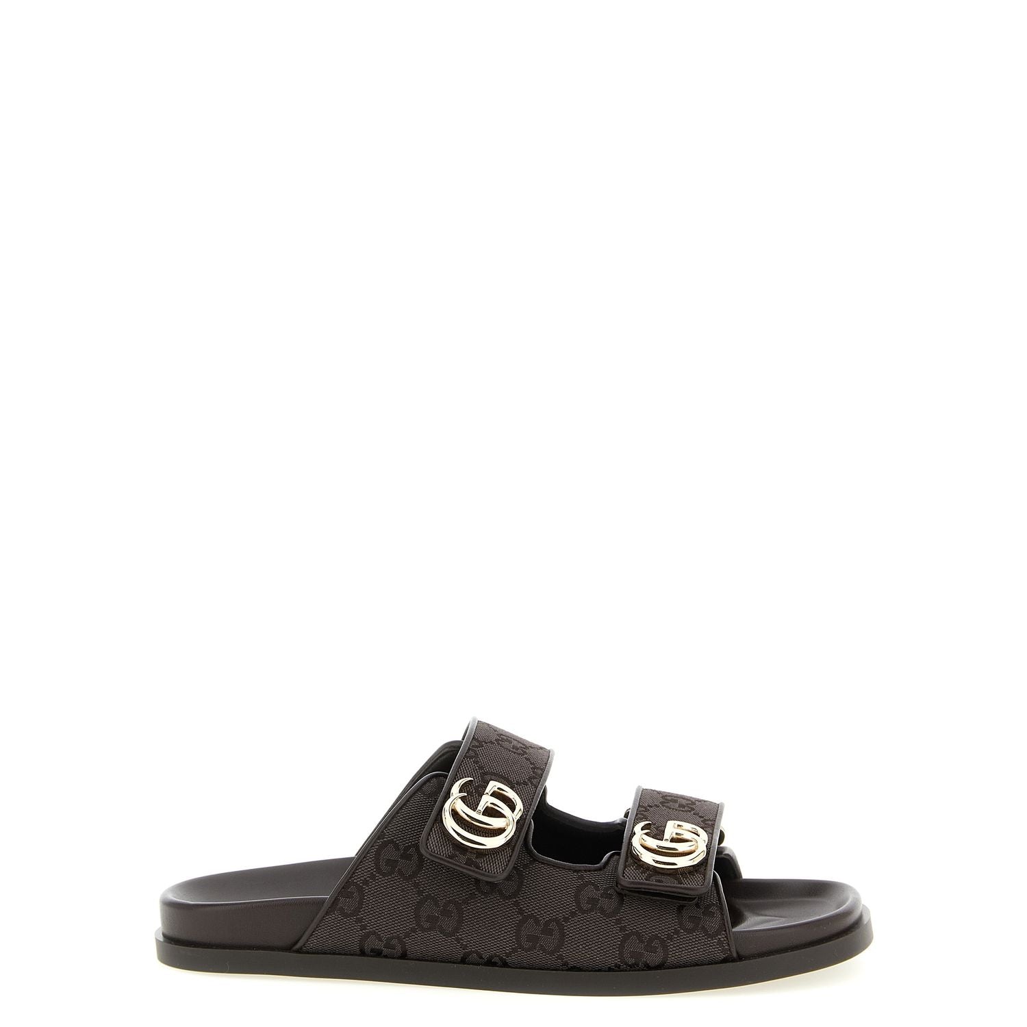 Gucci Brown Cotton Slides