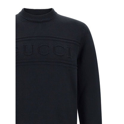 Gucci Blue Cotton Cardigan